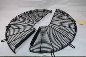 A two-piece split fan guard